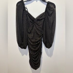 B Darlin Black Mini Dress with Metallic Dots